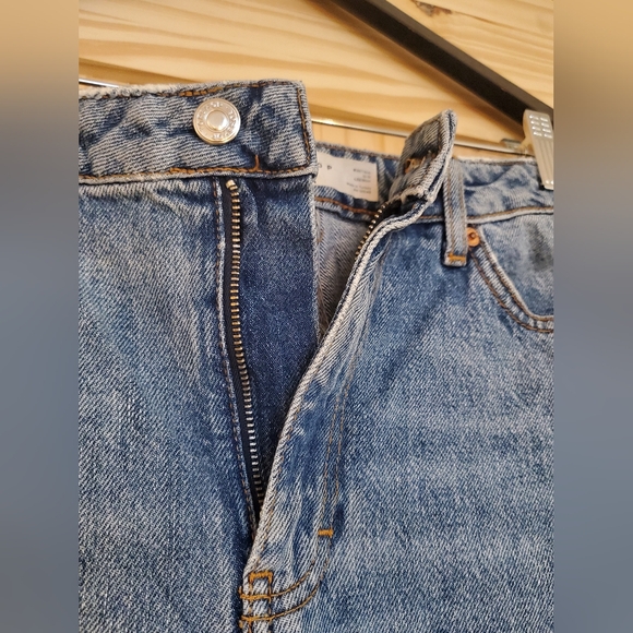 Topshop High Rise Mom Jeans Mid-Blue Wash Size W30 L32 - Picture 9 of 9